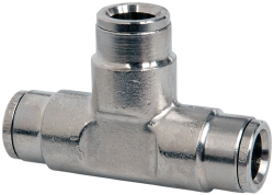 Norgren Push-to-Connect Tube x Tube Fitting: Union Tee, 3/8" OD - C20600600