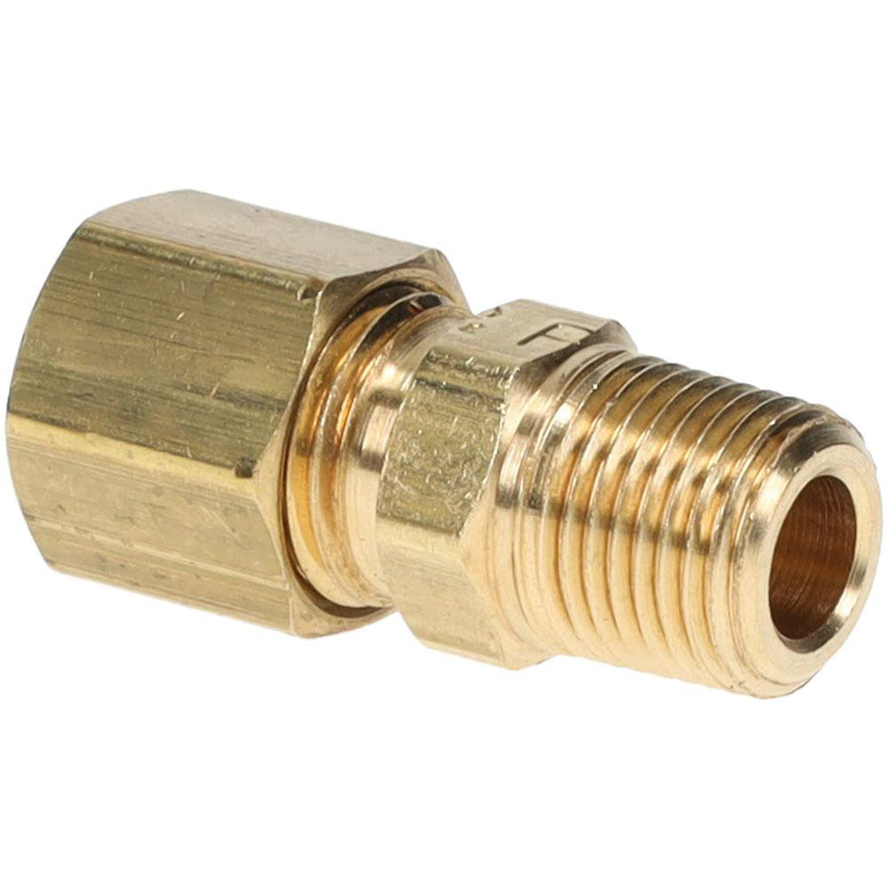 Ham-Let Compression Tube Connector: 1/4" Tube OD, Compression x MNPT - 3102161