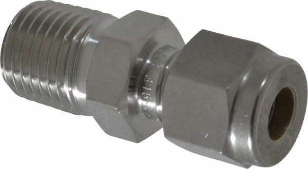 Ham-Let Compression Tube Connector: 1/4" Tube OD, Compression x MNPT - 3102161