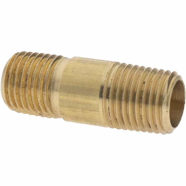 Parker Industrial Pipe Long Nipple: 3/8" Male Thread, MNPTF - 10836