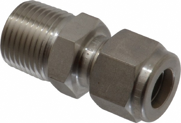 Ham-Let Compression Tube Connector: 3/8" Tube OD, Compression x MNPT - 3102172