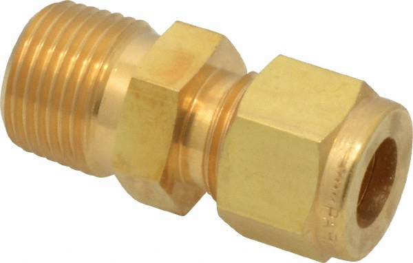 Ham-Let Compression Tube Connector: 3/8" Tube OD, Compression x MNPT - 3102172