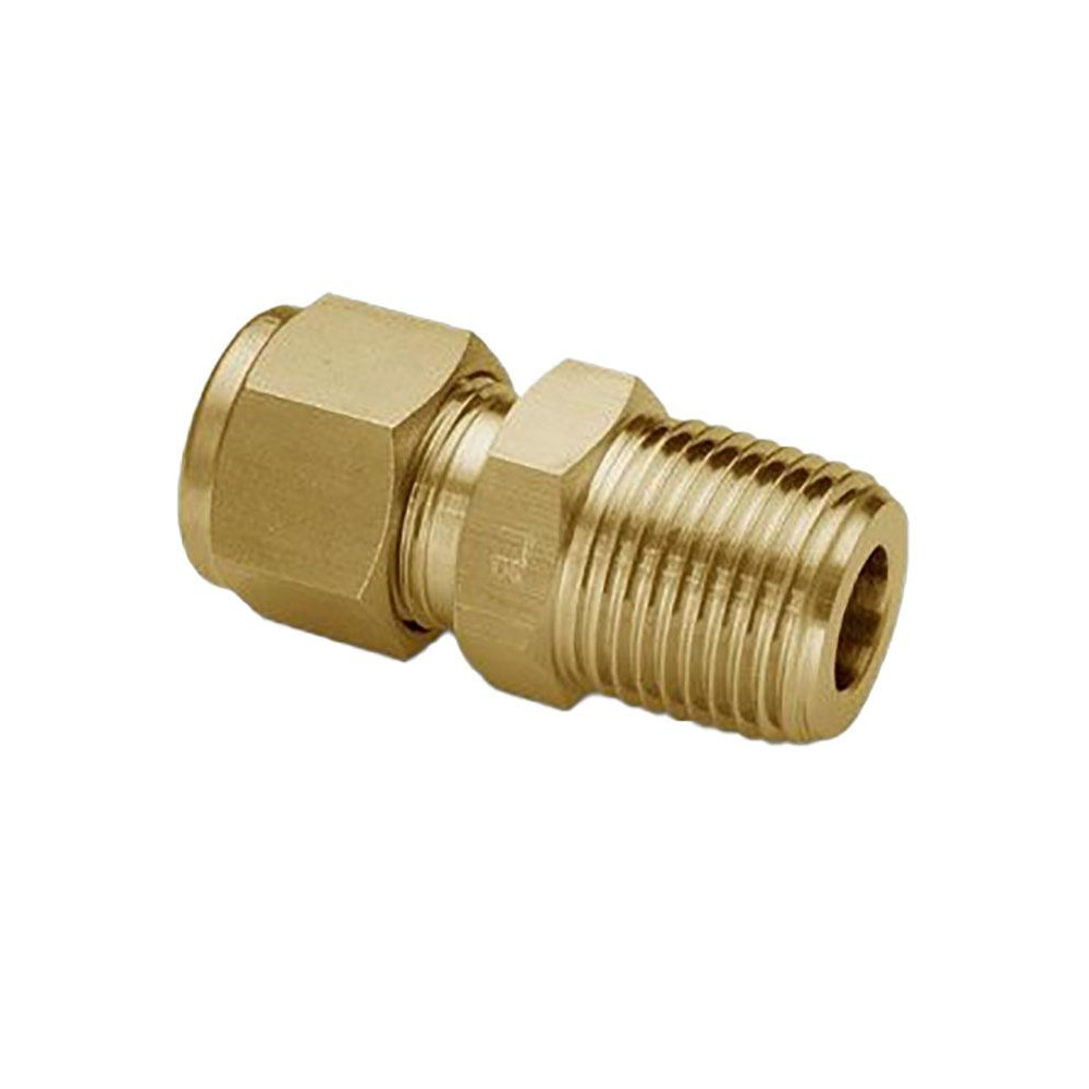 Ham-Let Compression Tube Connector: 3/8" Tube OD, Compression x MNPT - 3102172