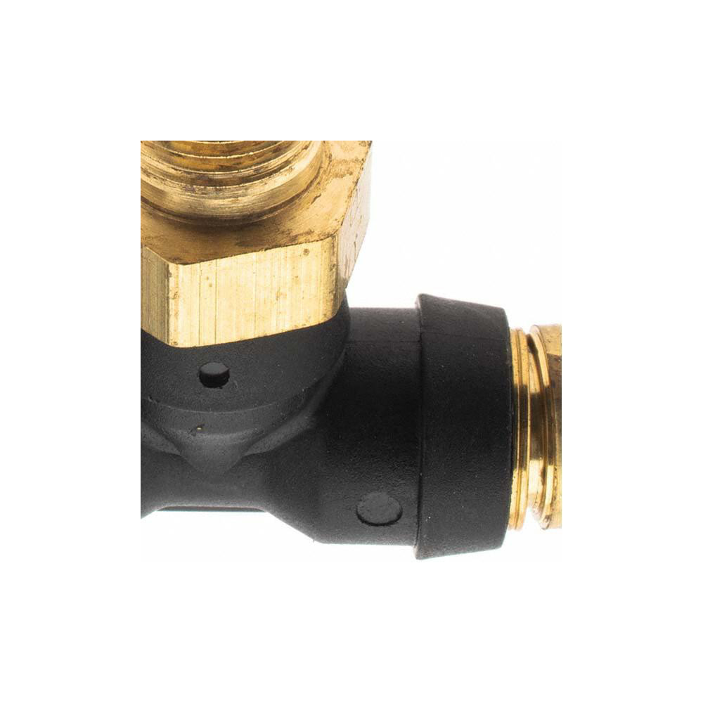 Parker Push-to-Connect Tube x MNPT x Tube x Male Fitting: Swivel Branch Tee, 1/4" OD - PF-00076