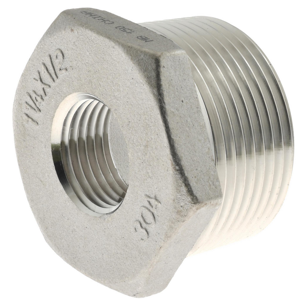 Value Collection Pipe Hex Bushing: 1-1/4 x 1/2", 304 Stainless Steel - 4HB11/4*1/2