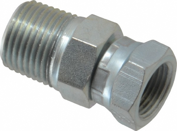 Eaton Industrial Pipe Adapter: 3/8-18 Female Thread, 3/8-18 Male Thread, MNPT x FNPSM - 2045-6-6S
