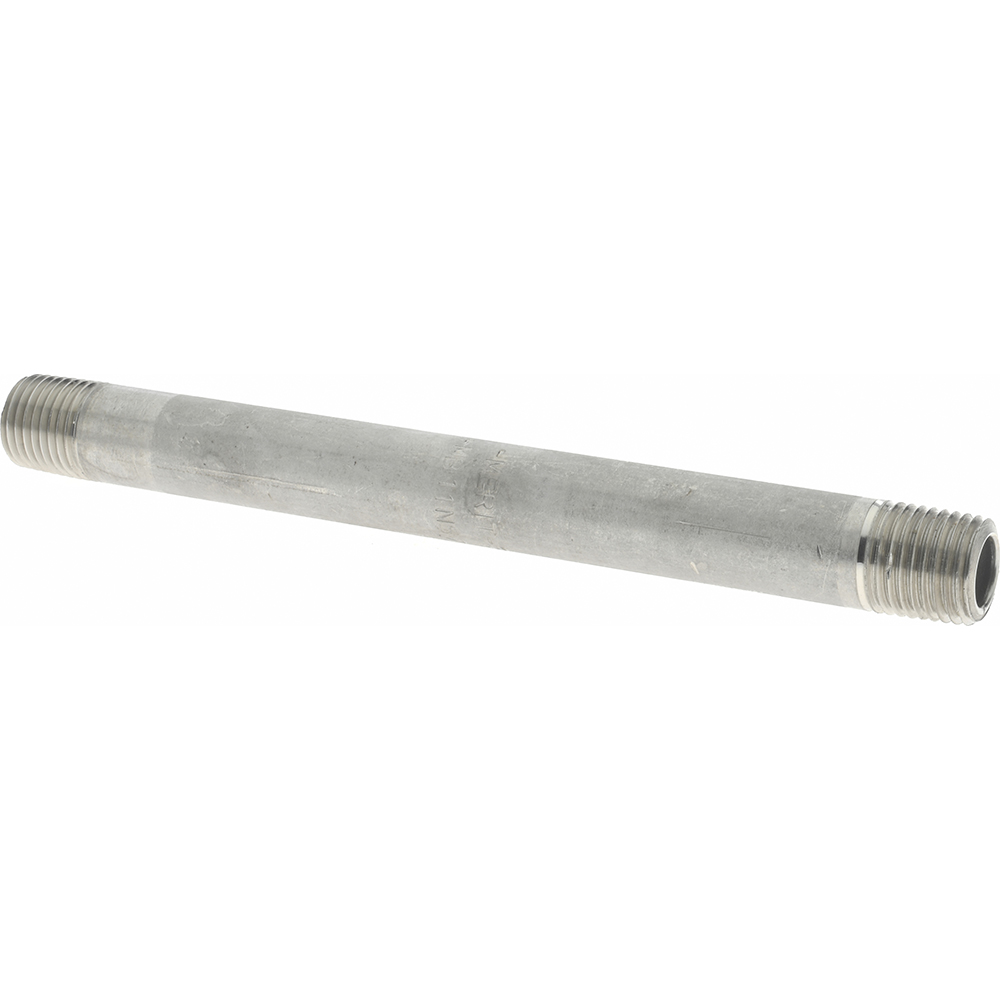 Merit Brass Stainless Steel Pipe Nipple: 1/4" Pipe, Grade 316 & 316L - 6004-550