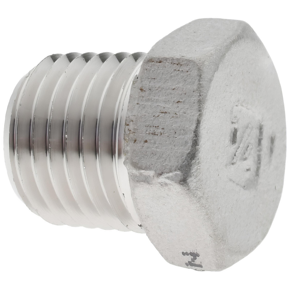 Merit Brass Pipe Hex Plug: 1/4", 316 Stainless Steel - K617H-04