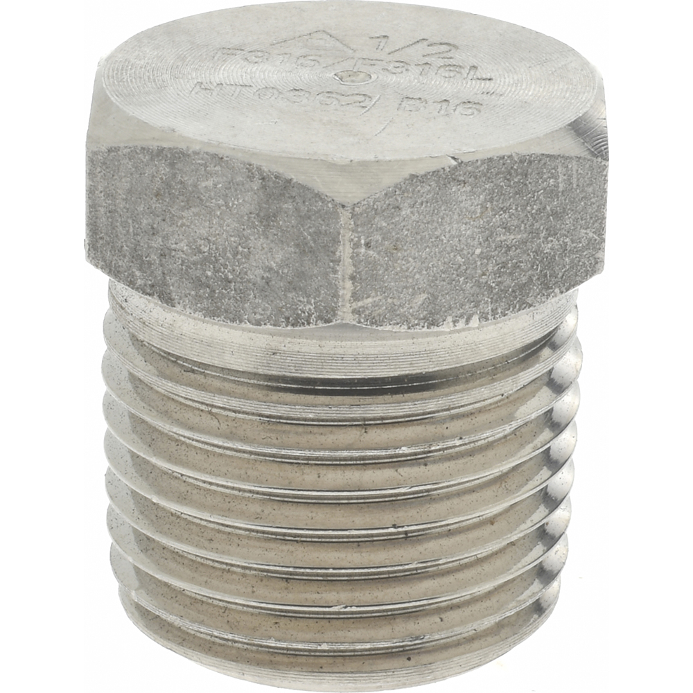 Merit Brass Pipe Hex Plug: 1/4", 316 Stainless Steel - K617H-04