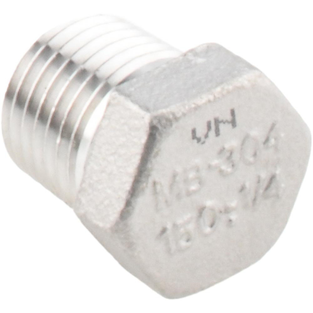 Merit Brass Pipe Hex Plug: 1/4", 316 Stainless Steel - K617H-04