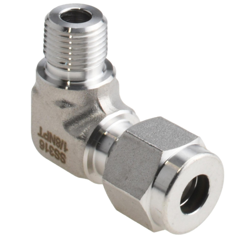 Ham-Let Compression Tube Male Elbow: 1/4" Tube OD, Compression x MNPT - 3002179