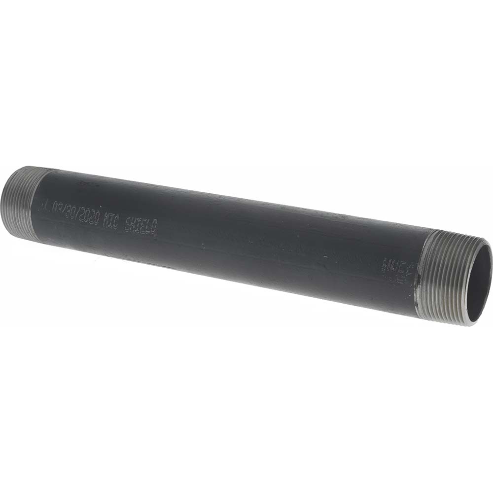 B&K Mueller Black Pipe Nipple: 1-1/2" Dia x 12" Long, Schedule 40 - 587-120HN