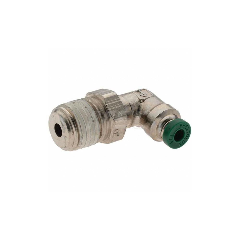 Parker Push-to-Connect Tube x MNPT x Tube x Male Fitting: Swivel Elbow, NPTF, 1/8" OD - -14244-1