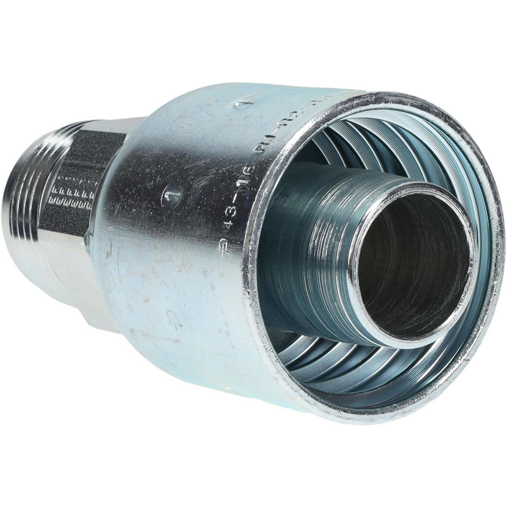 Parker Hydraulic Hose Male Rigid Fitting: 1" ID, 16 mm, 1-5/16-12 - 10343-16-16