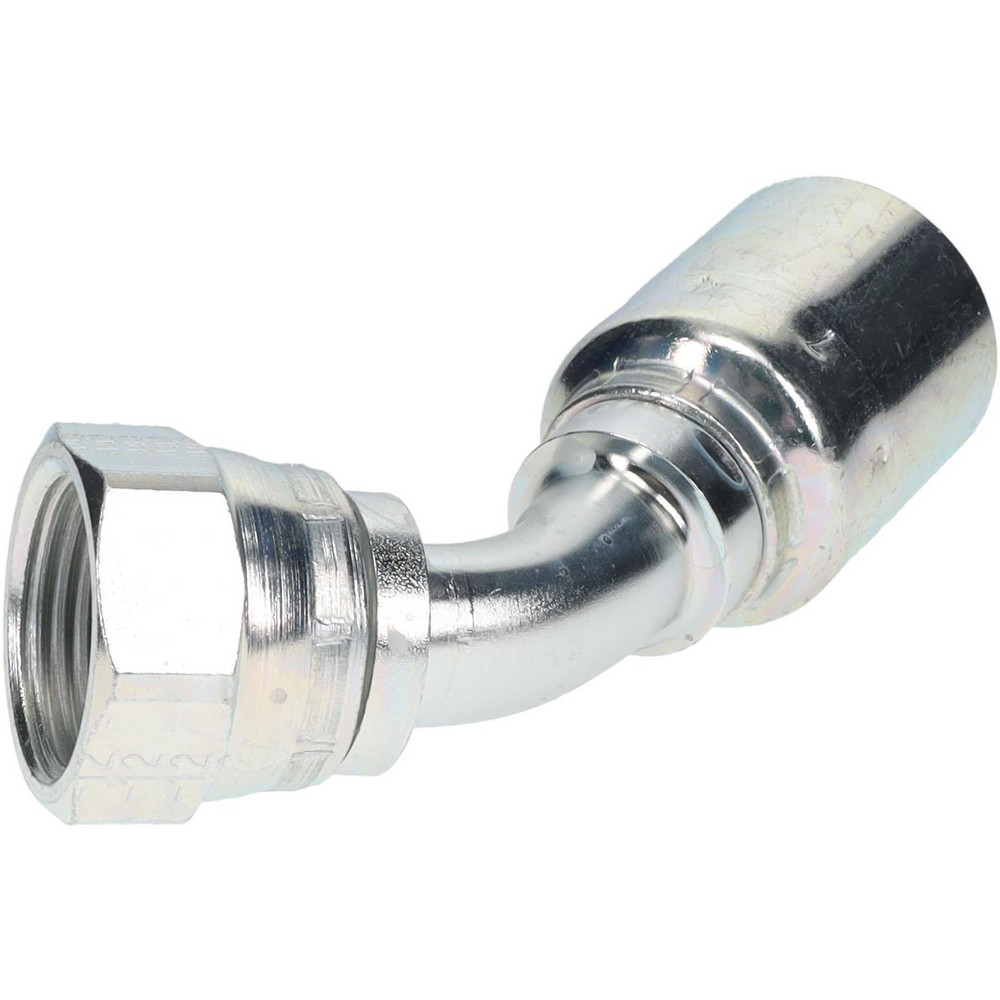 Parker Hydraulic Hose 45 ° Elbow: 0.625" ID, 10 mm, 1-1/16-12 - KP46869