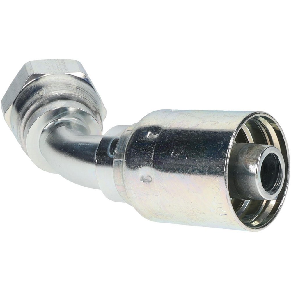 Parker Hydraulic Hose 45 ° Elbow: 0.625" ID, 10 mm, 1-1/16-12 - KP46869