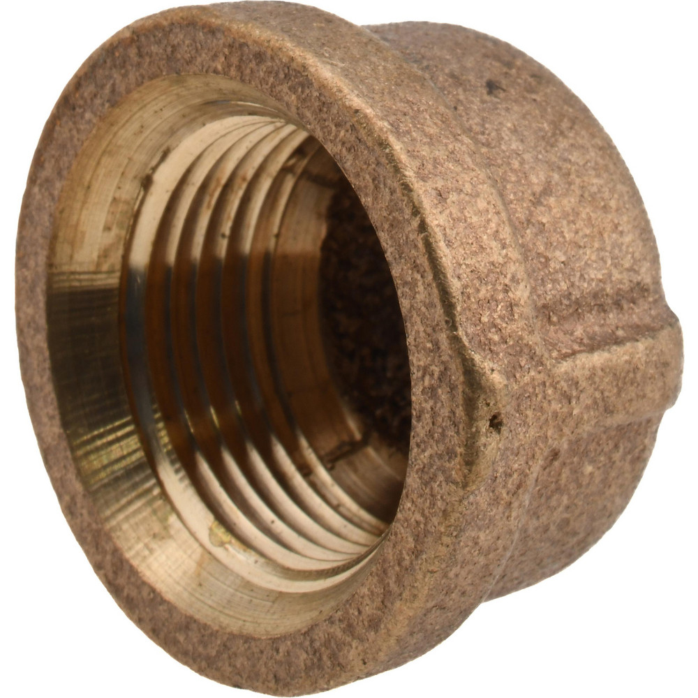 Merit Brass Brass Pipe End Cap: 3/8" Fitting, Threaded, FNPT, Class 125, Lead Free - XNL116-06