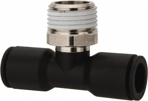 Legris Push-to-Connect Tube x Male BSPT Fitting: Male Branch Tee, BSPT - 3108 12 21