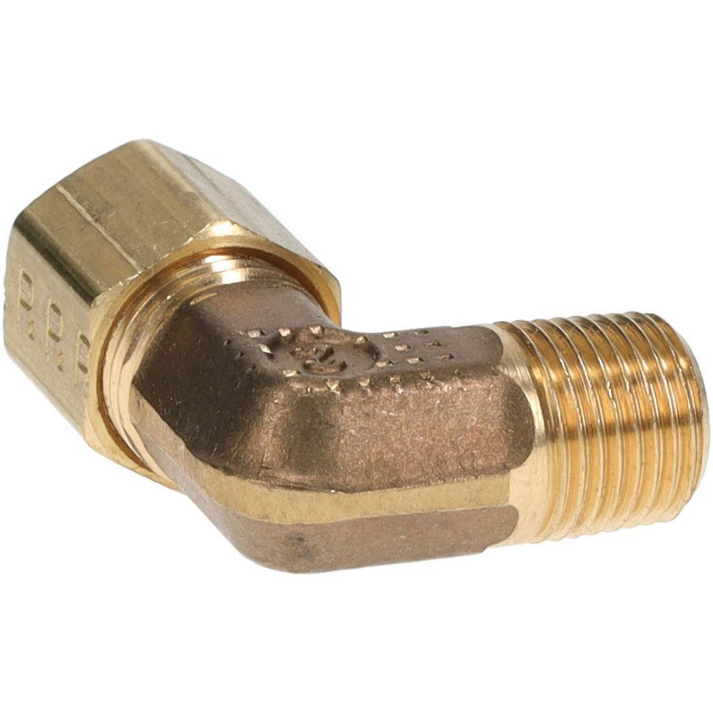 Parker Compression Tube Male Elbow: 1/8-27, 1/4" Tube OD, Compression x MNPTF - 169C-4-2