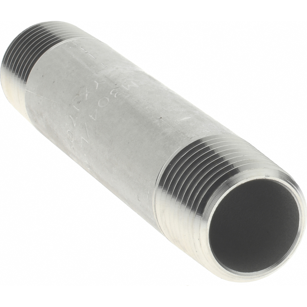 Merit Brass Stainless Steel Pipe Nipple: 3/8" Pipe, Grade 304 & 304L - 4006-300