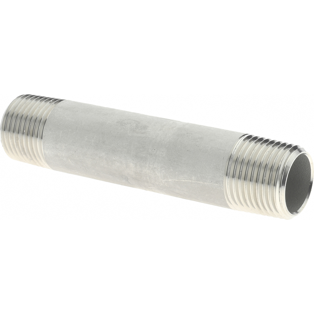 Merit Brass Stainless Steel Pipe Nipple: 3/8" Pipe, Grade 304 & 304L - 4006-300