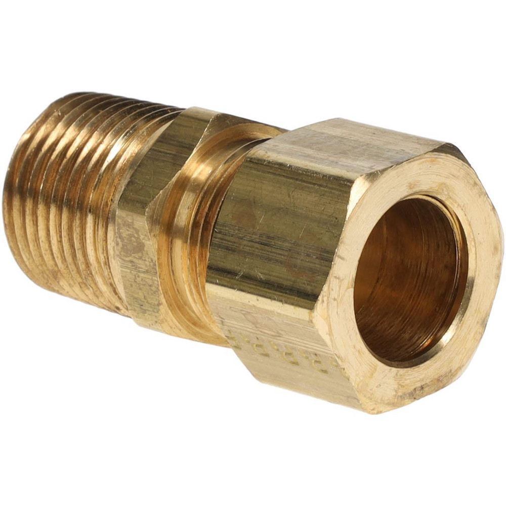 Parker Compression Tube Male Connector: 1/2-14, 5/8" Tube OD, Compression x MNPTF - 68C-10-8