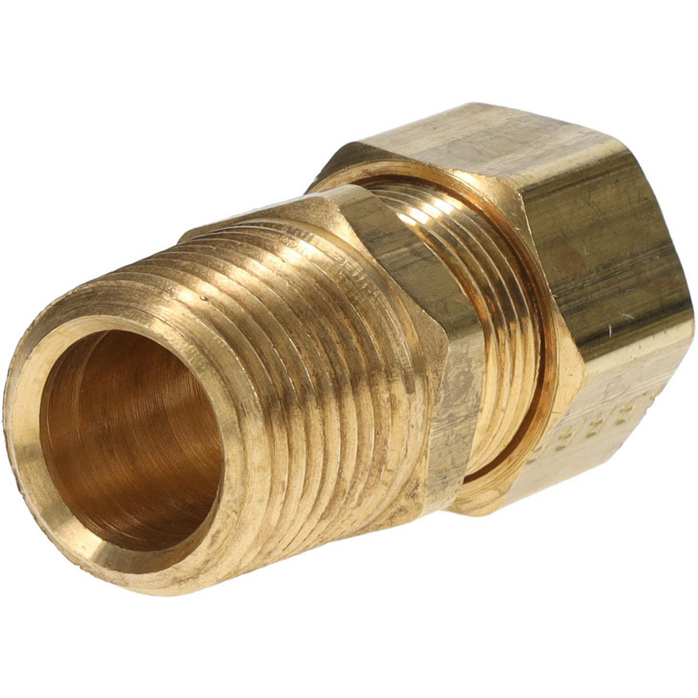 Parker Compression Tube Male Connector: 1/2-14, 5/8" Tube OD, Compression x MNPTF - 68C-10-8
