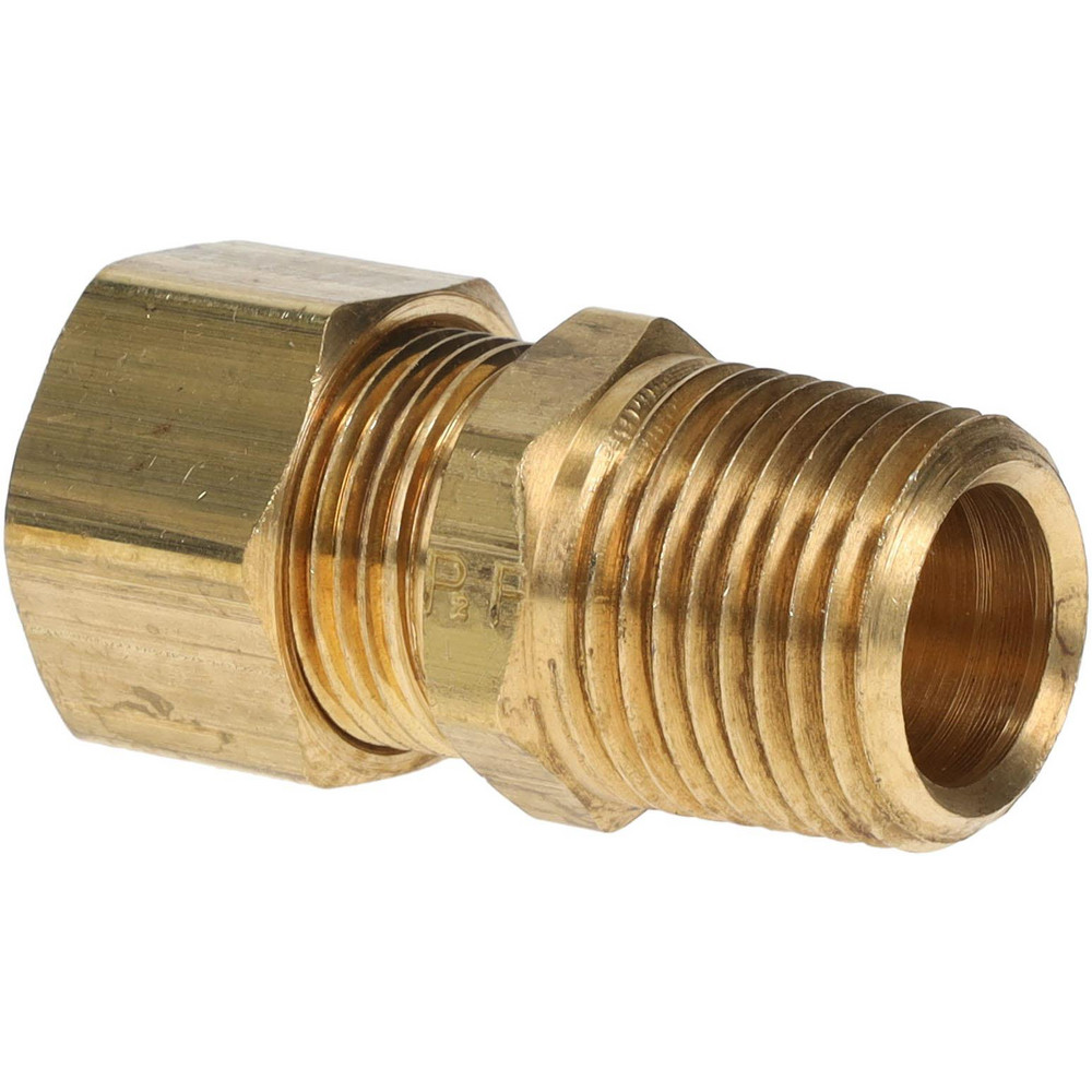 Parker Compression Tube Male Connector: 1/2-14, 5/8" Tube OD, Compression x MNPTF - 68C-10-8