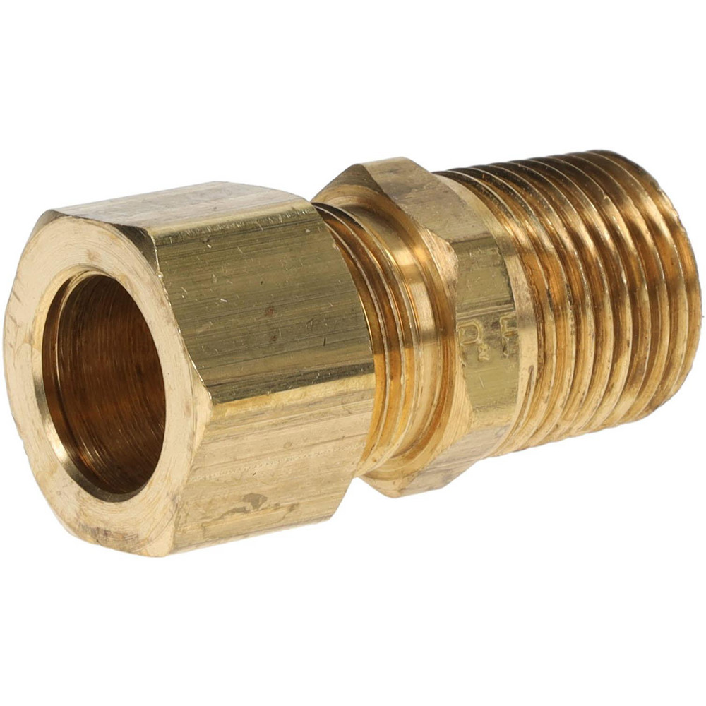 Parker Compression Tube Male Connector: 1/2-14, 5/8" Tube OD, Compression x MNPTF - 68C-10-8