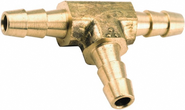 ANDERSON METALS Barbed Hose Fitting: 5/16" ID Hose, Tee - 757024-05