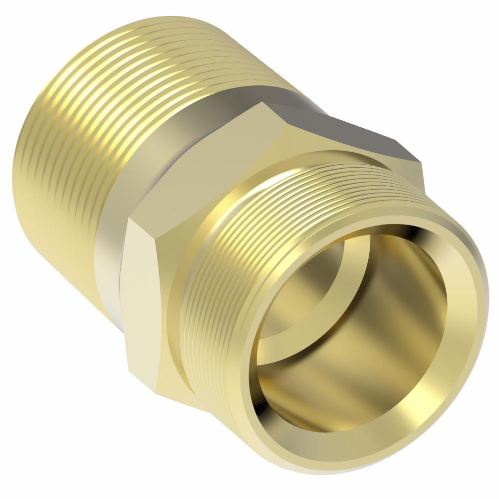 Eaton 7/8-20 NPT, Brass Reusable Hose Male Fitting - 1390X8