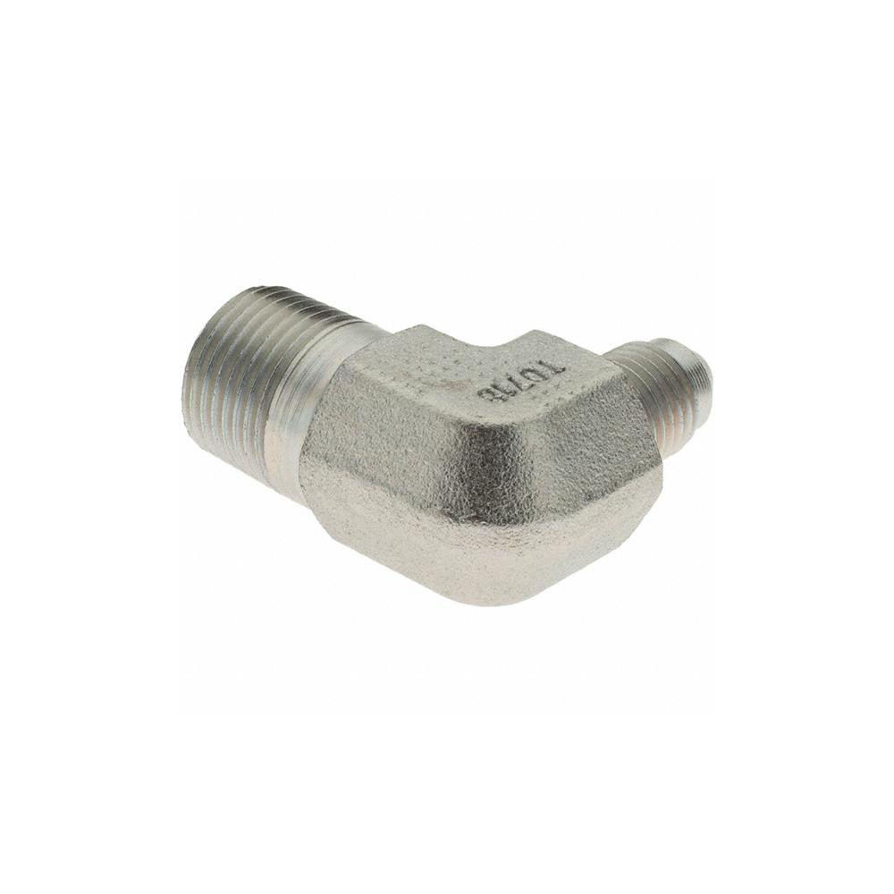 Parker Steel Flared Tube 90 Deg Elbow: 1/4" OD, 3/8-18 Thread, 37 deg Flared Angle - PT-00232