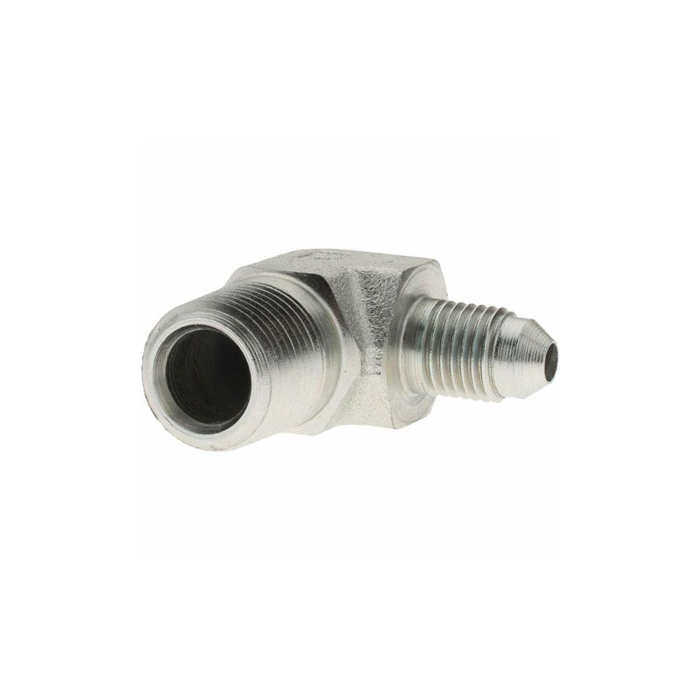 Parker Steel Flared Tube 90 Deg Elbow: 1/4" OD, 3/8-18 Thread, 37 deg Flared Angle - PT-00232