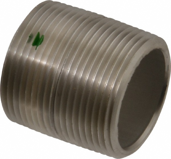 Merit Brass Stainless Steel Pipe Nipple: 1-1/4" Pipe, Grade 316 & 316L - 6520-001