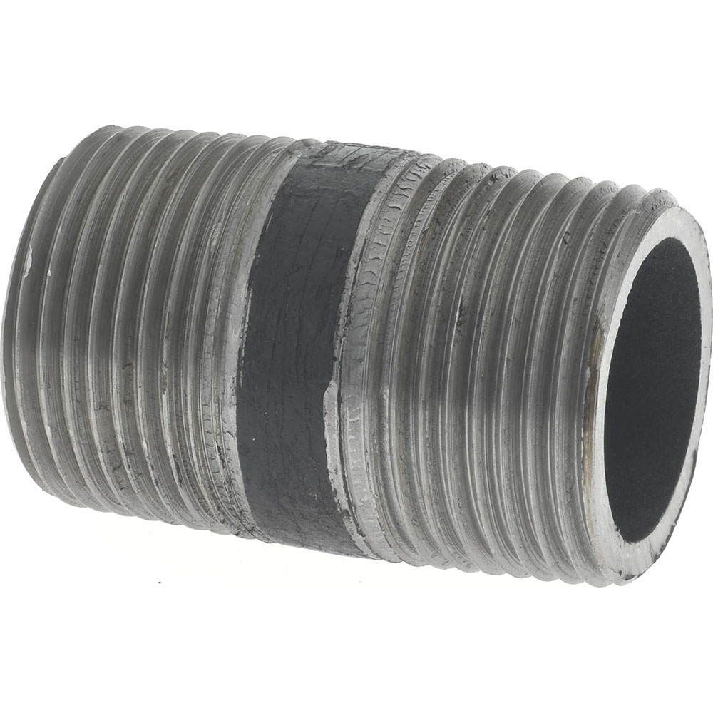 Merit Brass Stainless Steel Pipe Nipple: 1-1/4" Pipe, Grade 316 & 316L - 6520-001
