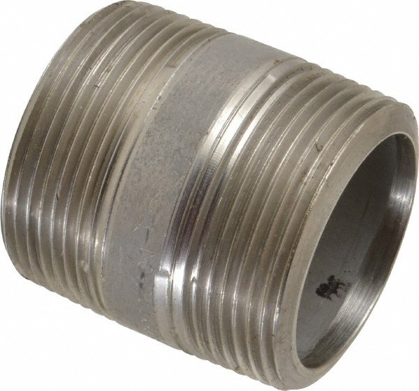 Merit Brass Stainless Steel Pipe Nipple: 1-1/4" Pipe, Grade 316 & 316L - 6520-001