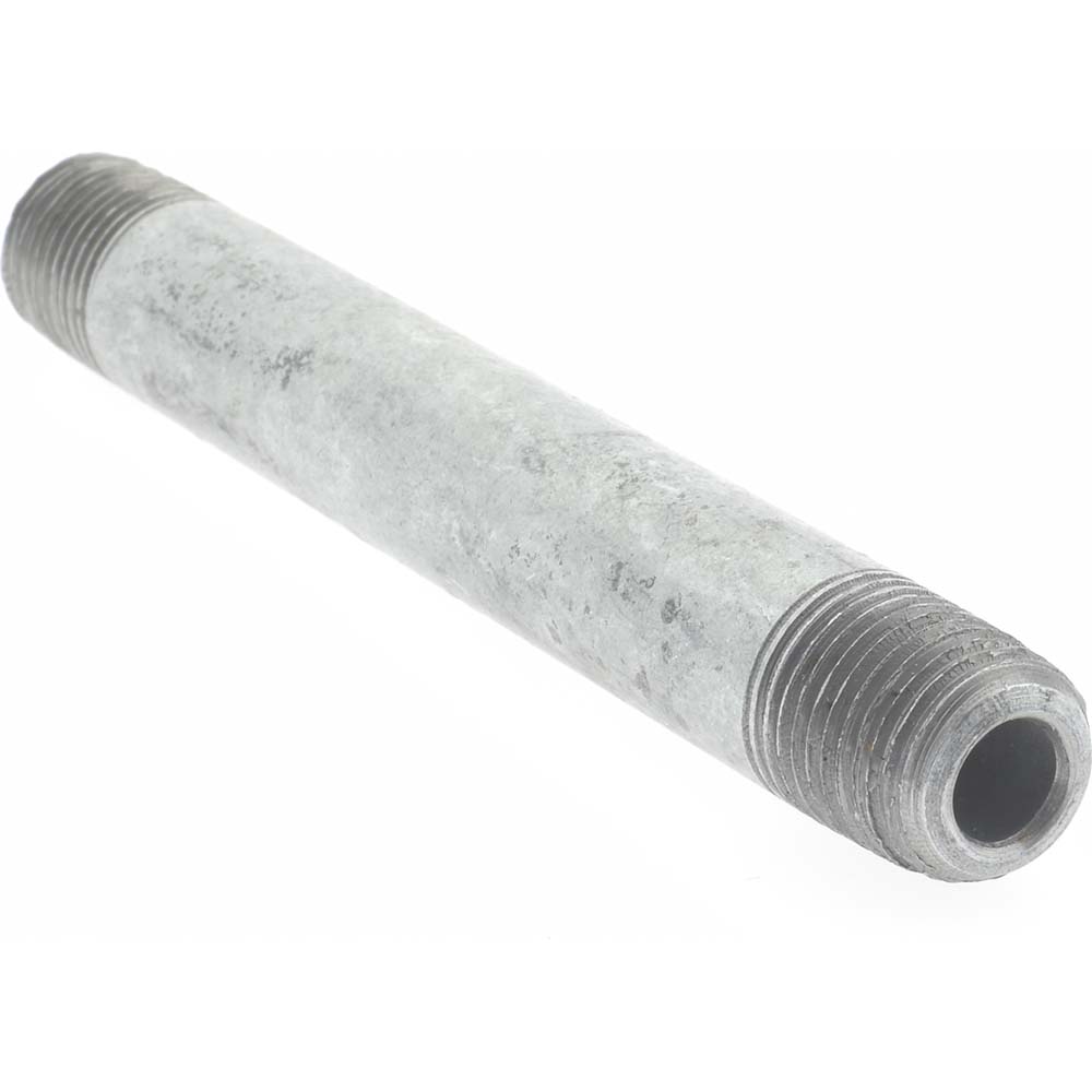 Value Collection Galvanized Pipe Nipple: 1/8", 3" Long, Schedule 40, Steel - MSCNG01030