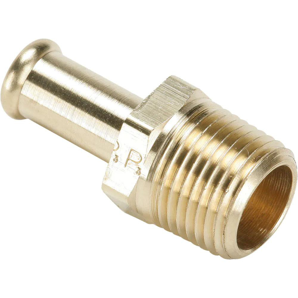 Parker Barbed Hose Fitting: 3/8" x 3/8" ID Hose, Male Connector - 68HB-6-6