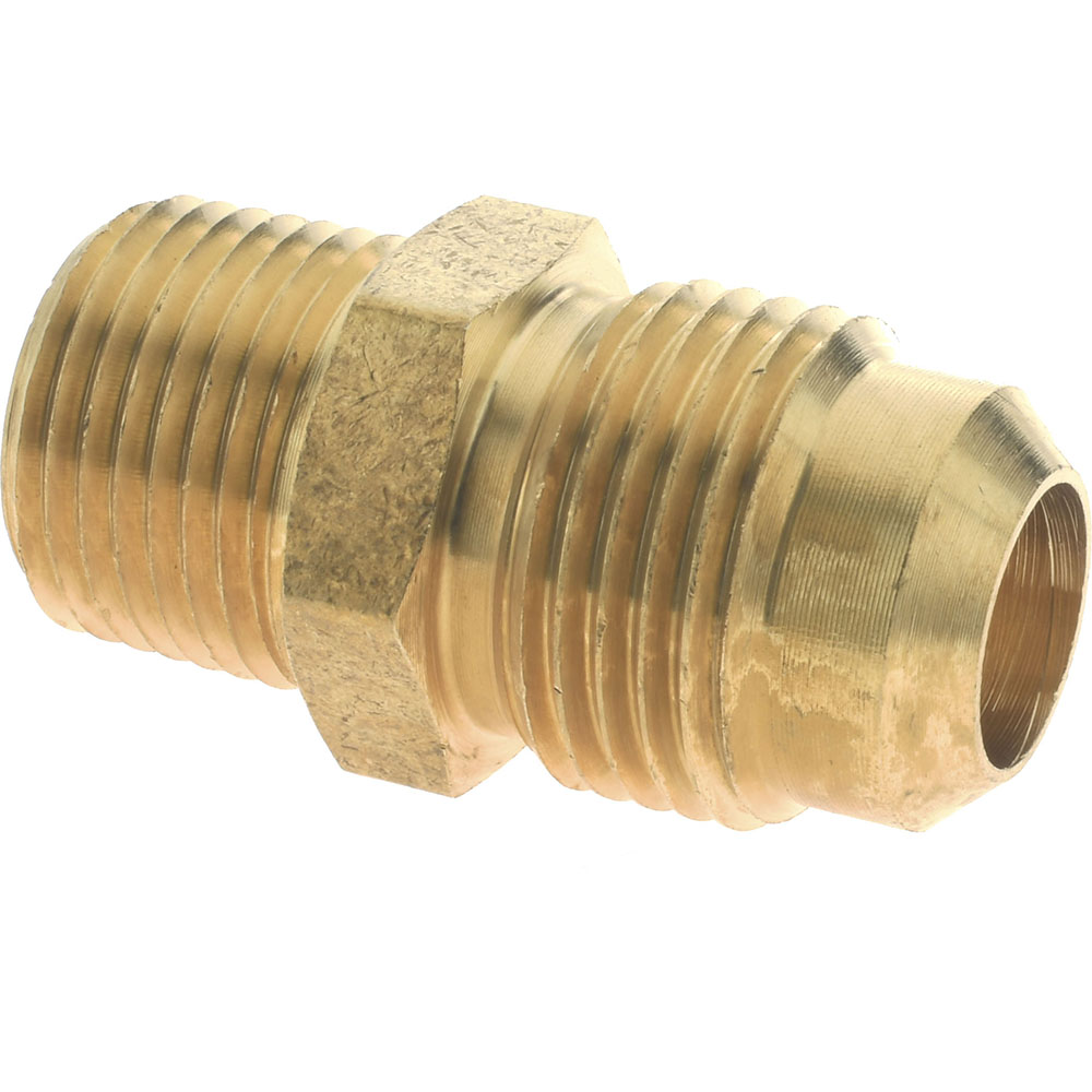 CerroBrass Brass Flared Tube Connector: 1/2" OD, 45 deg Flared Angle - 10268L