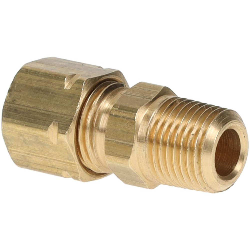 Parker Compression Tube Male Connector: 1/4-18, 1/4" Tube OD, Compression x MNPTF - 68C-4-4