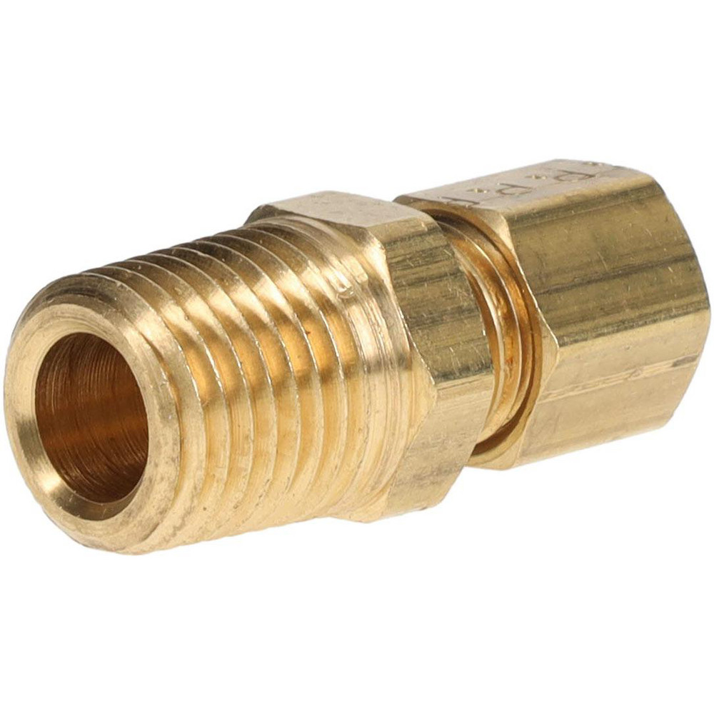 Parker Compression Tube Male Connector: 1/4-18, 1/4" Tube OD, Compression x MNPTF - 68C-4-4