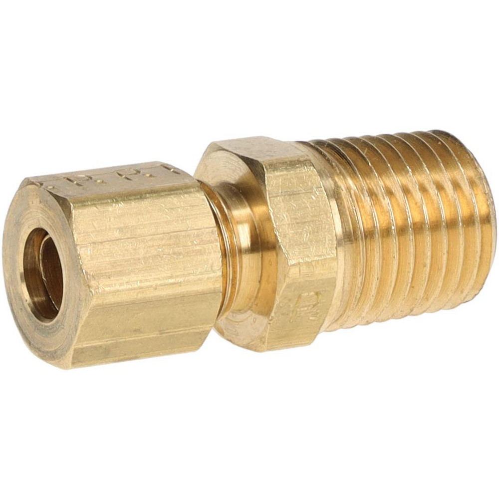 Parker Compression Tube Male Connector: 1/4-18, 1/4" Tube OD, Compression x MNPTF - 68C-4-4