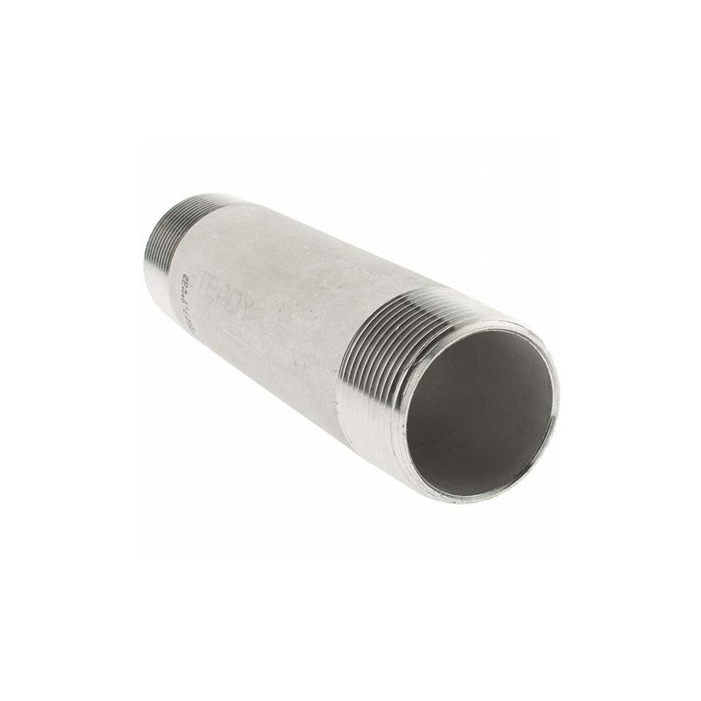 Value Collection Stainless Steel Pipe Nipple: 1-1/4" Pipe, Grade 304 & 304L - 4BN11/4*6