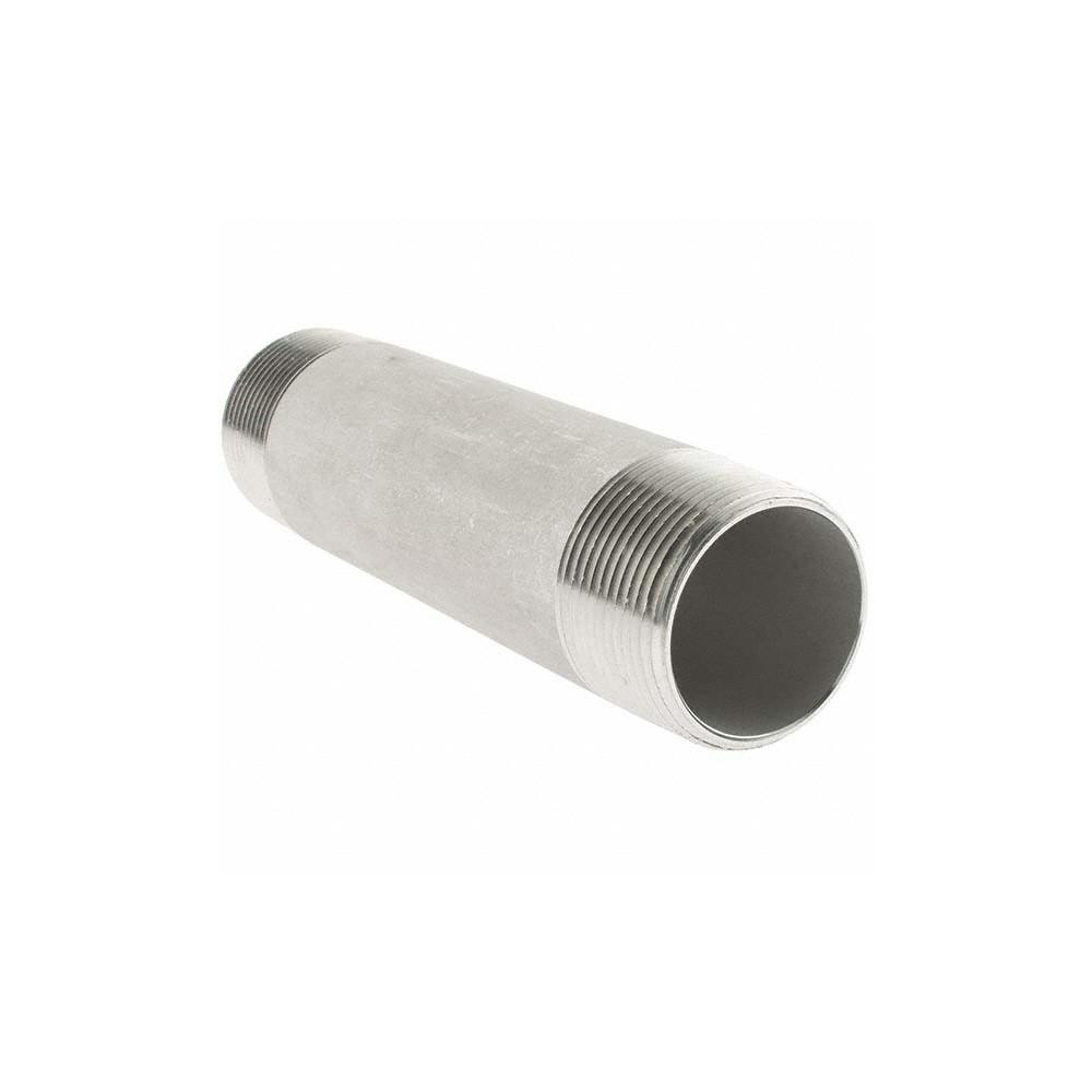 Value Collection Stainless Steel Pipe Nipple: 1-1/4" Pipe, Grade 304 & 304L - 4BN11/4*6