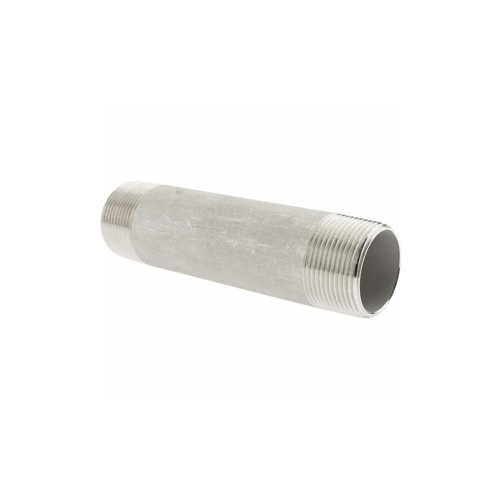 Value Collection Stainless Steel Pipe Nipple: 1-1/4" Pipe, Grade 304 & 304L - 4BN11/4*6