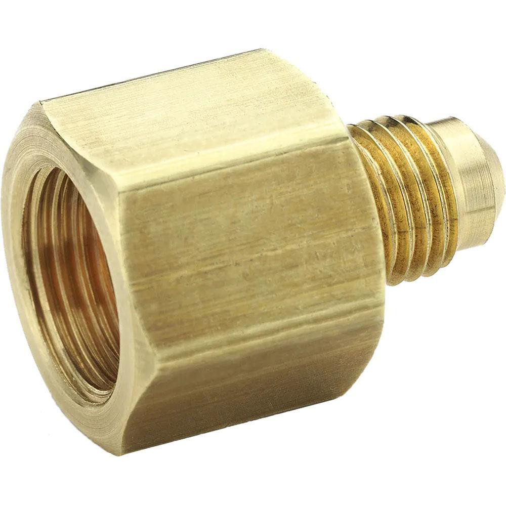 Parker Brass Flared Tube Union: 3/8" OD, 5/8-18 Thread, 45 deg Flared Angle - -11012-4