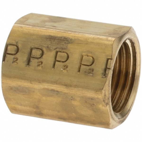 Parker Brass Flared Tube Union: 3/8" OD, 5/8-18 Thread, 45 deg Flared Angle - -11012-4