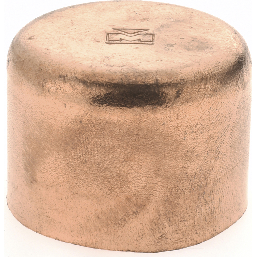 Mueller Industries Wrot Copper Pipe End Cap: 1" Fitting, C, Solder Joint - W 07011