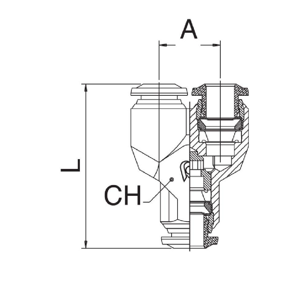 Aignep USA Push-to-Connect Tube x Tube Fitting: Union Y, 8.00 mm OD - 50310N-8