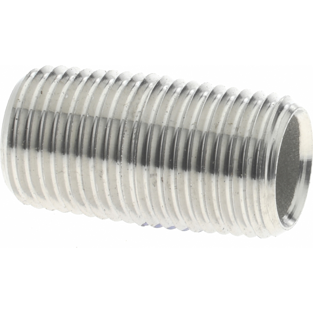 Value Collection Stainless Steel Pipe Nipple: 1/8" Pipe, Grade 304 & 304L - 4BN1/8*31/2